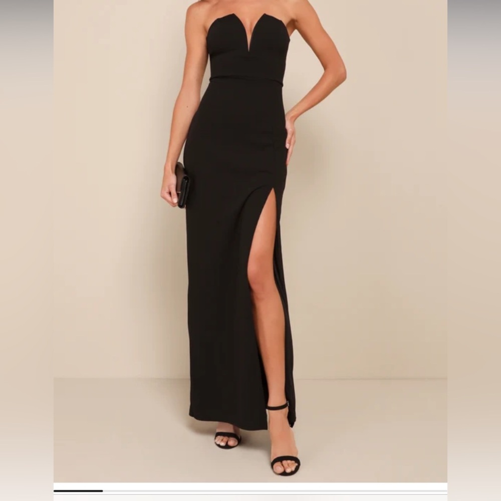 Dedicated to Glamour Black Strapless Maxi Dress